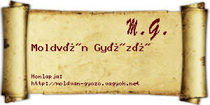 Moldván Győző névjegykártya
